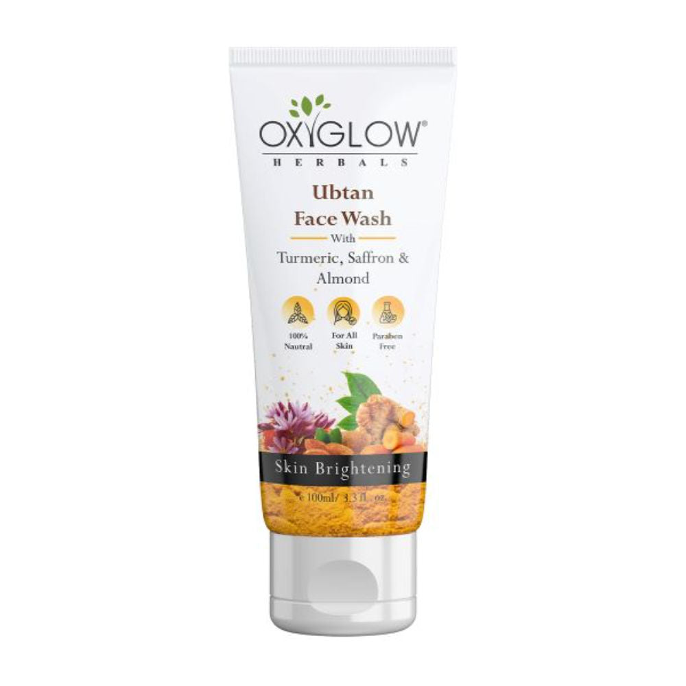 Oxyglow Herbals Ubtan Face Wash With Turmeric, Saffron & Almond
