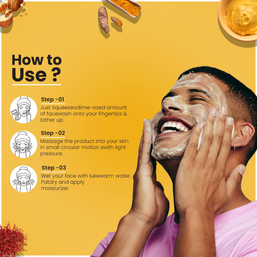 Oxyglow Herbals Ubtan Face Wash With Turmeric, Saffron & Almond