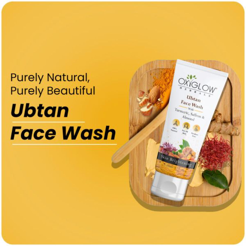 Oxyglow Herbals Ubtan Face Wash With Turmeric, Saffron & Almond