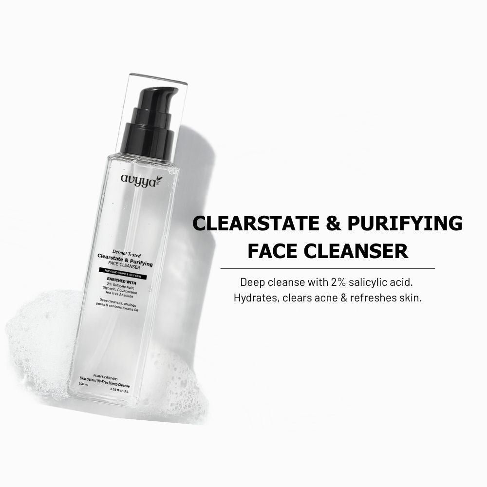 AVYYA Clear State Face Cleanser with 2% Salicylic Acid, Tea Tree for Acne-Prone Oily Skin