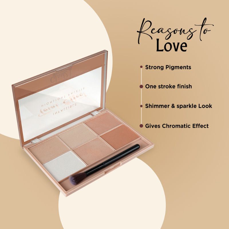 GLAM21 Total Effect 6 Shades Highlighter Palette