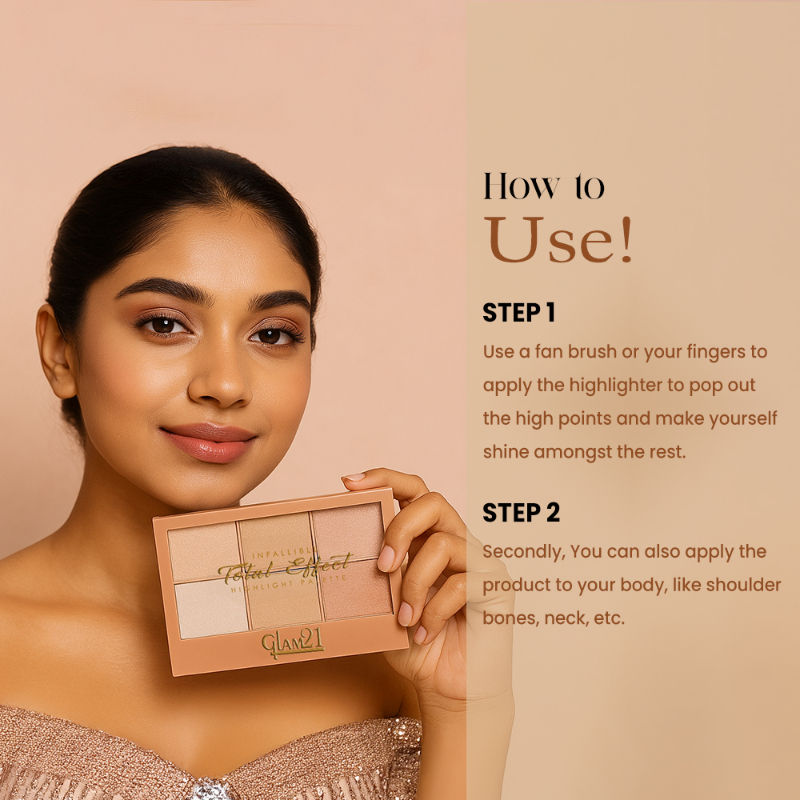 GLAM21 Total Effect 6 Shades Highlighter Palette