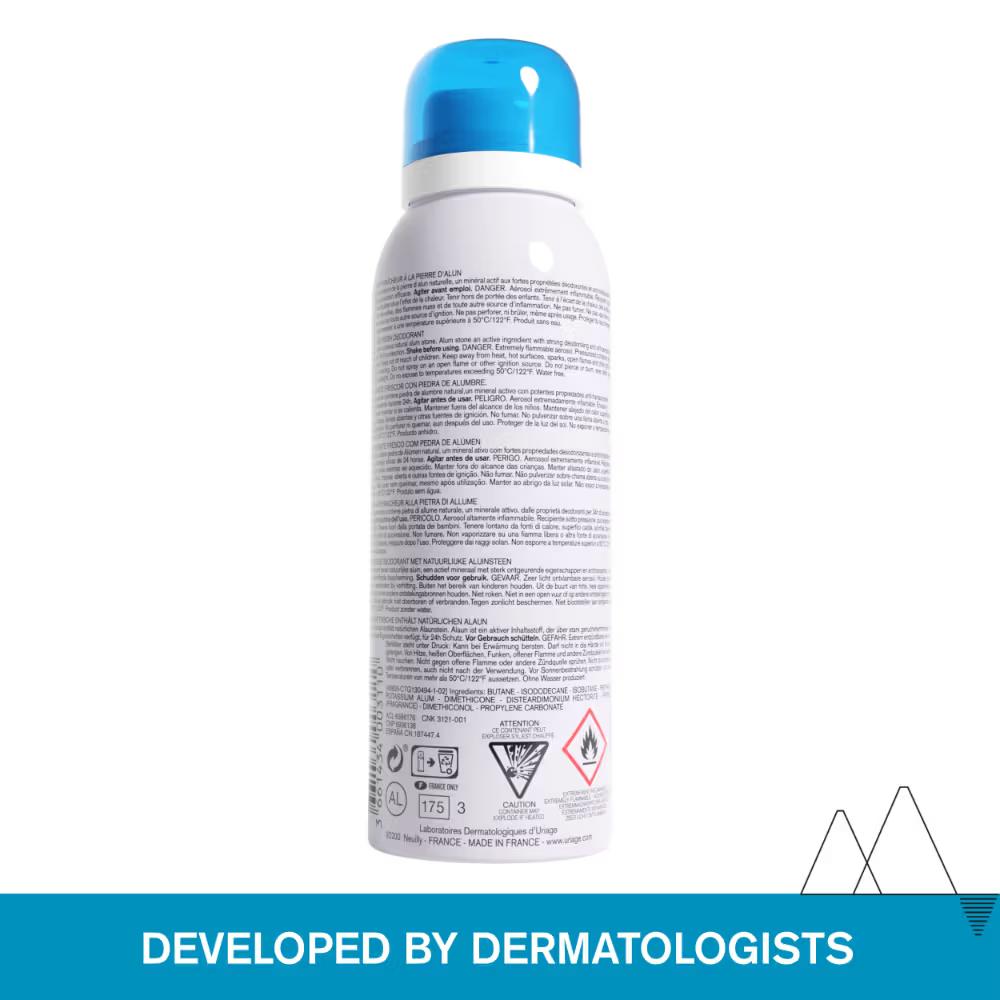 Uriage Fresh Body Deodorant Spray with Alum & Sweet Almond Oil Dermat Recommended for Sensitive Skin