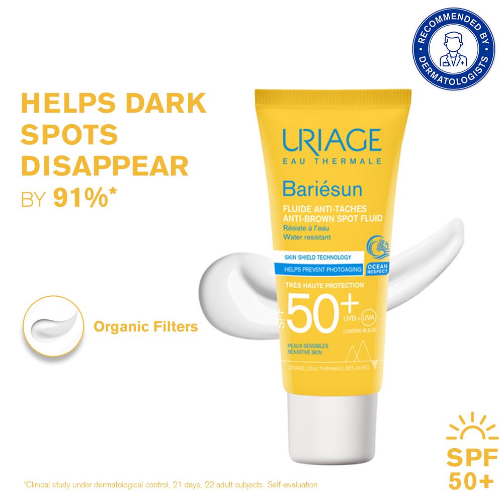Uriage Bariesun Anti-Brown Spot Sunscreen SPF50+ Vitamin C&E Reduces Dark Spots Dermat Recommended