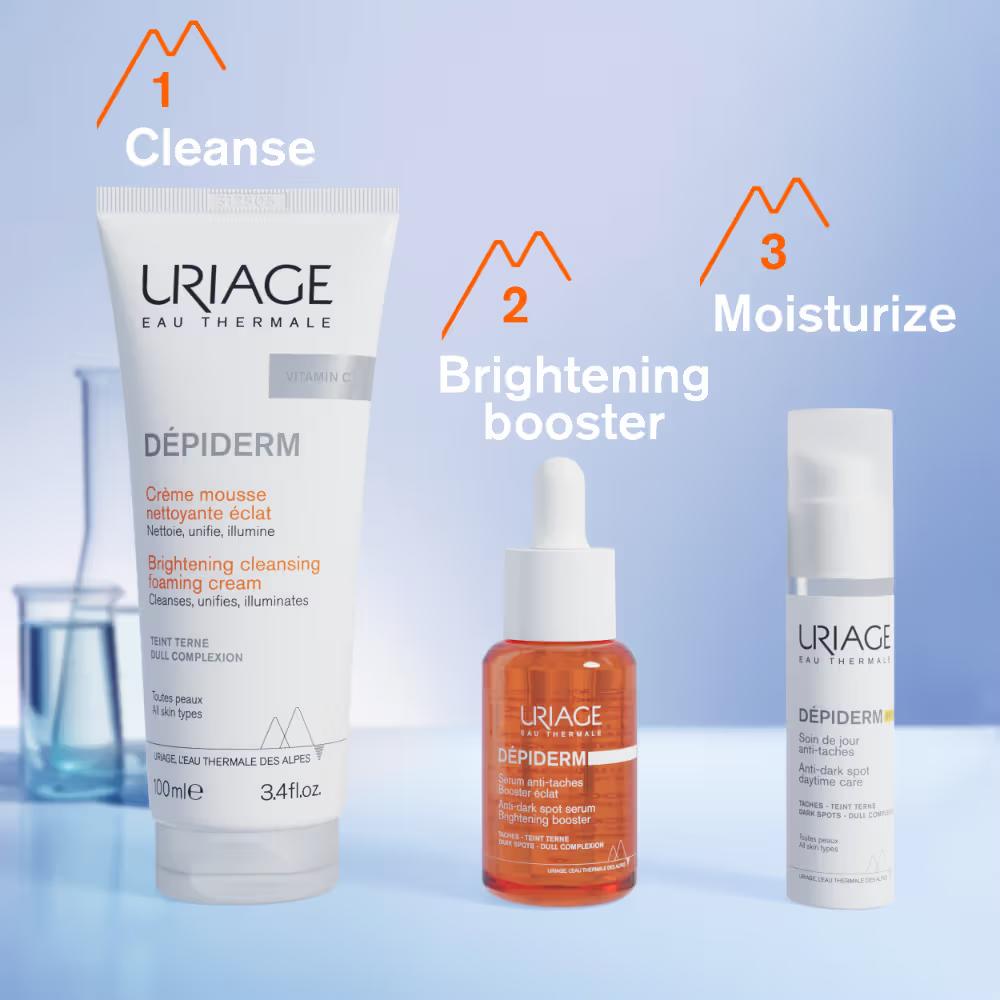 Uriage Depiderm Anti-Dark Spot Day Face Cream SPF 50+ Vitamin C Reduces Melasma Boosts Radiance