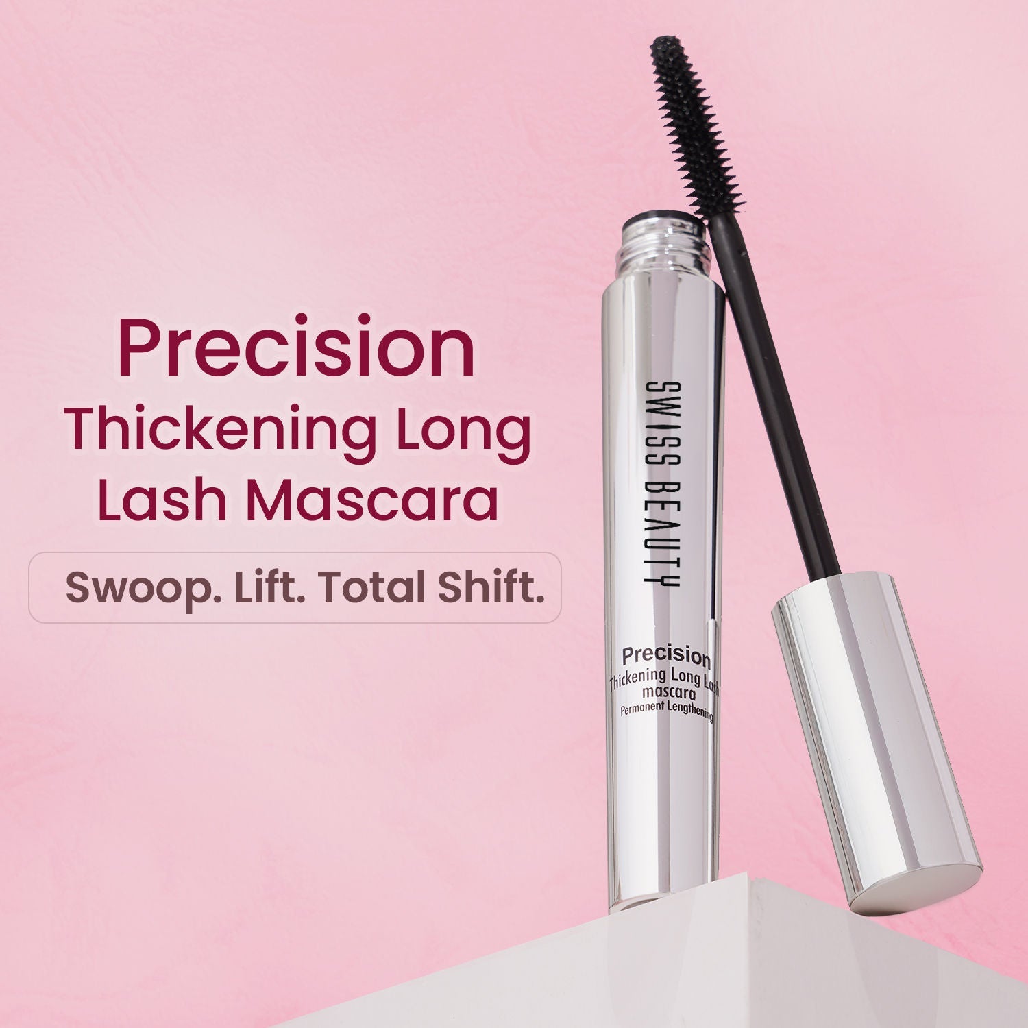 Swiss Beauty Precision Thickening Long Lash Mascara ,Waterproof , Smudge-Proof - Black