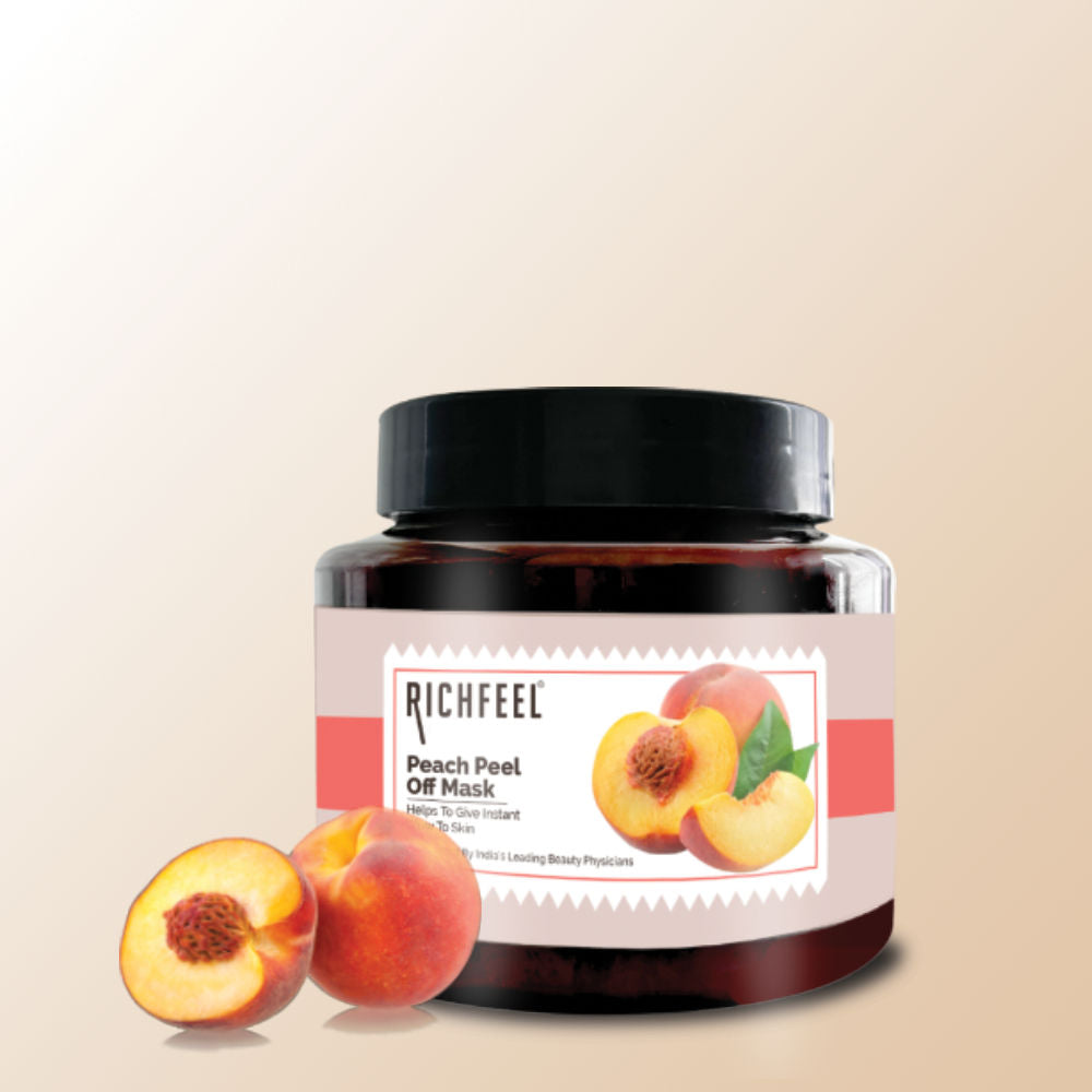 Richfeel Peach Peel Off Mask for Glowing Skin , Deep Cleansing, Blackhead Removal, Cooling Effect