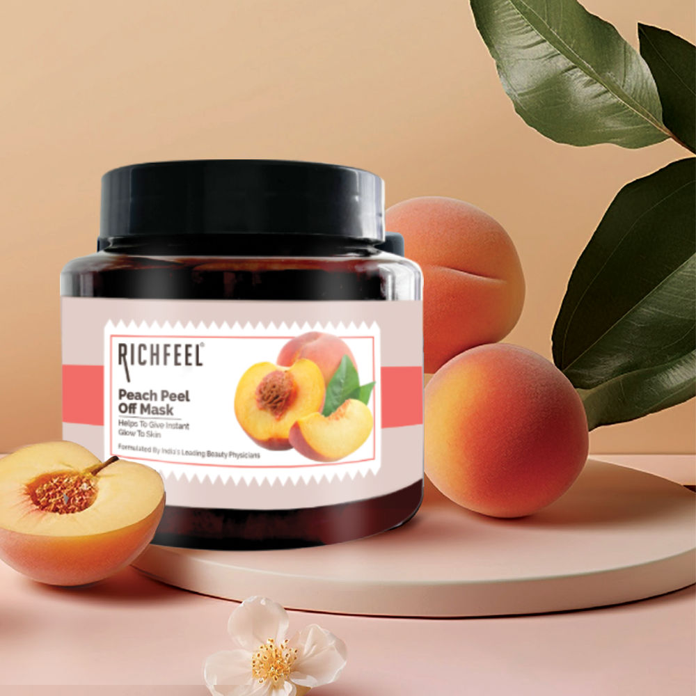 Richfeel Peach Peel Off Mask for Glowing Skin , Deep Cleansing, Blackhead Removal, Cooling Effect