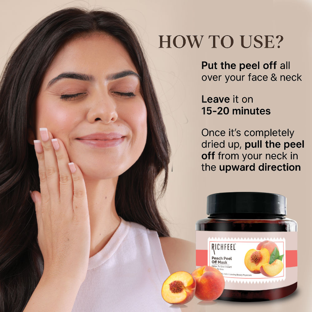 Richfeel Peach Peel Off Mask for Glowing Skin , Deep Cleansing, Blackhead Removal, Cooling Effect