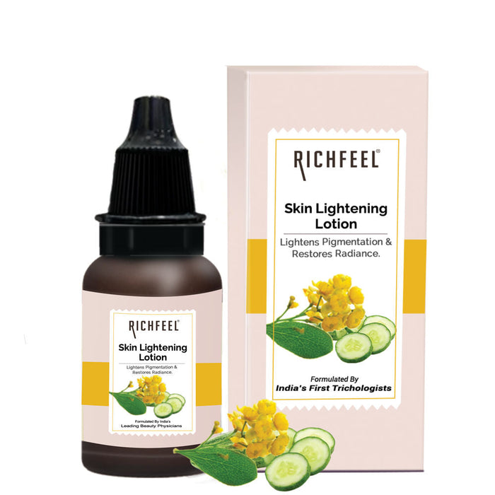 Richfeel Skin Lightening Lotion - Reduces Pigmentation, Lightens Spots & Tan, Non-Oily Base