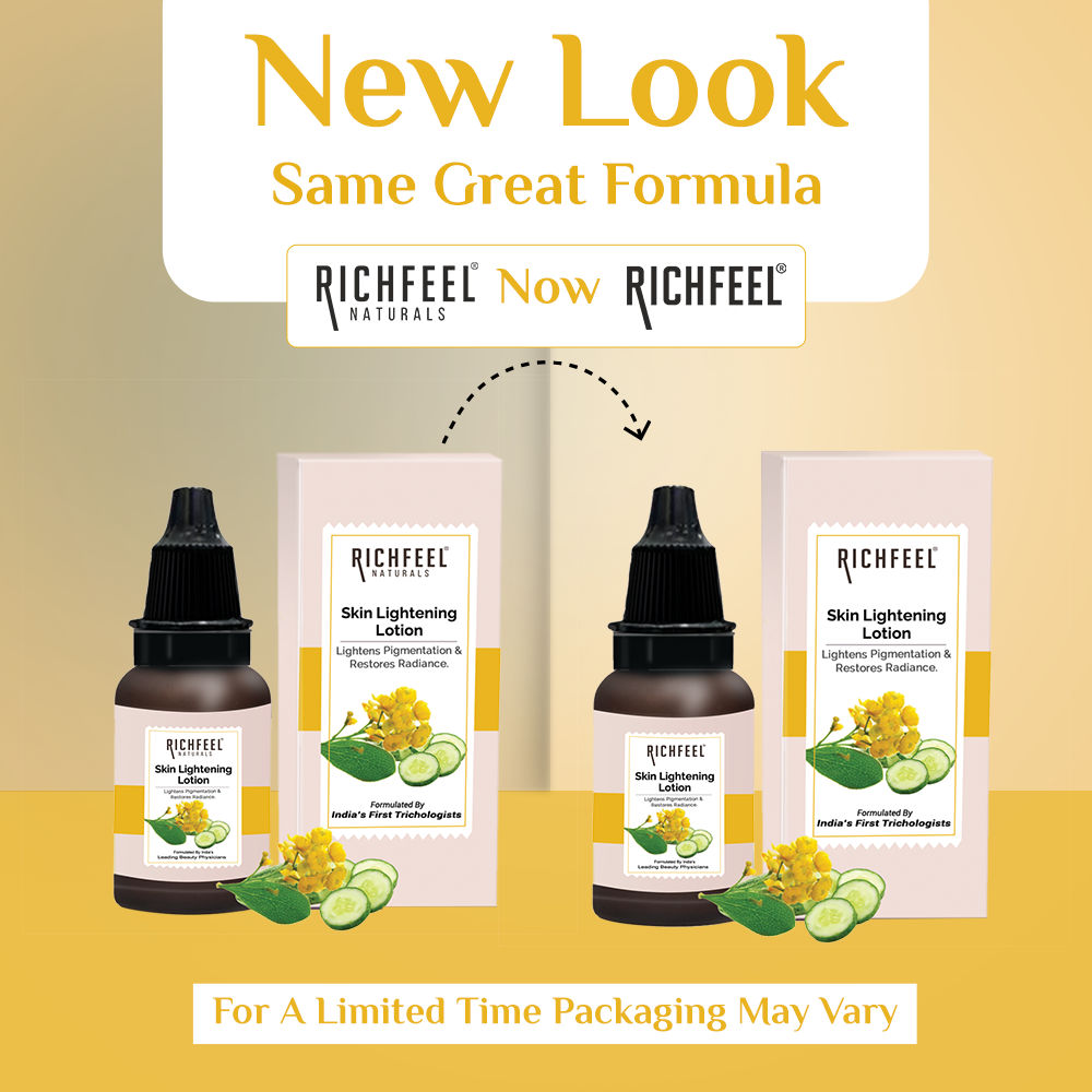 Richfeel Skin Lightening Lotion - Reduces Pigmentation, Lightens Spots & Tan, Non-Oily Base