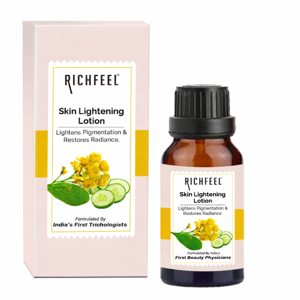 Richfeel Skin Lightening Lotion - Reduces Pigmentation, Lightens Spots & Tan, Non-Oily Base