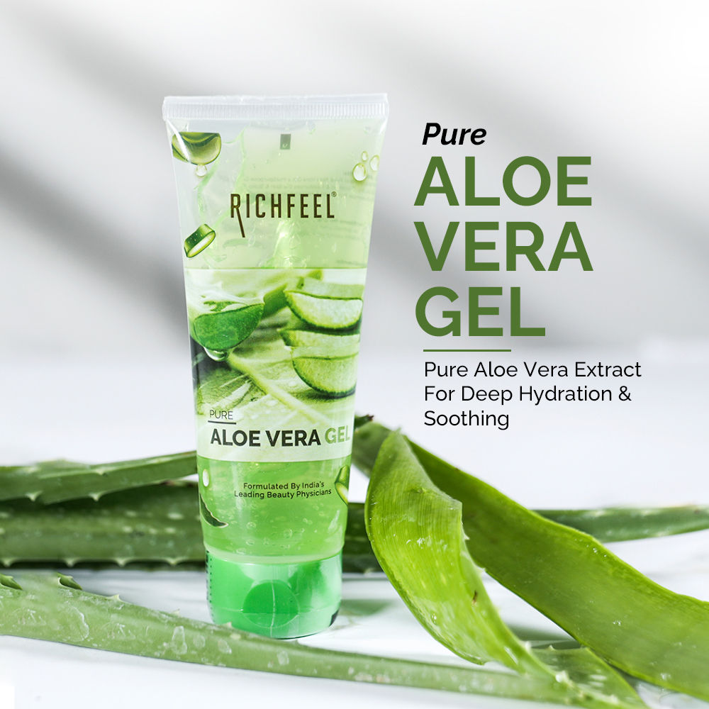 Richfeel Pure Aloe Vera Gel for Face, Skin & Hair , Ultimate Glow Gel for Men & Women