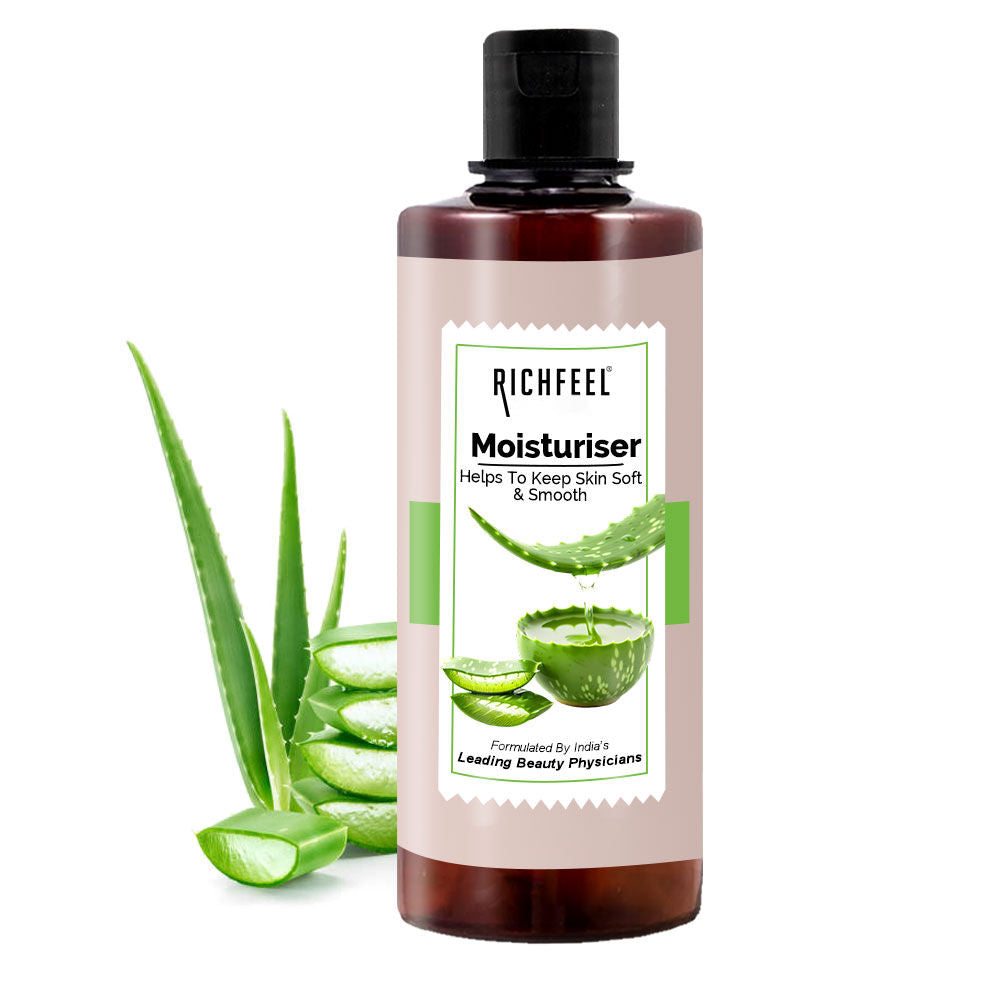 Richfeel Aloe Moisturizer-Lightweight & Hydrating, Non-Sticky, Absorbs Instantly, For All Skin Types