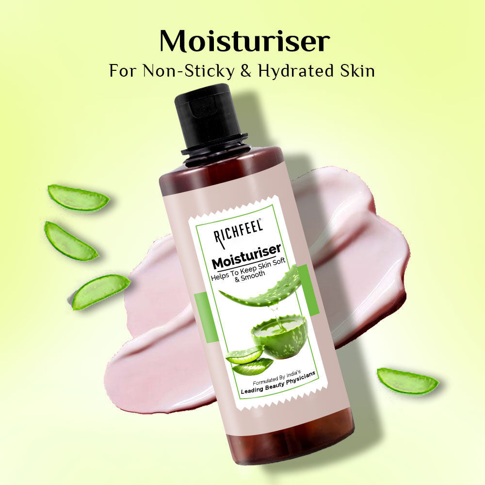Richfeel Aloe Moisturizer-Lightweight & Hydrating, Non-Sticky, Absorbs Instantly, For All Skin Types