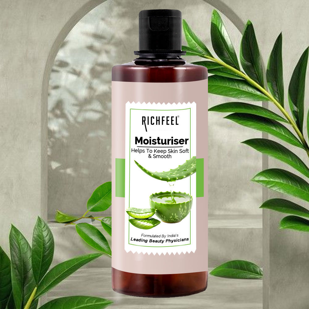 Richfeel Aloe Moisturizer-Lightweight & Hydrating, Non-Sticky, Absorbs Instantly, For All Skin Types