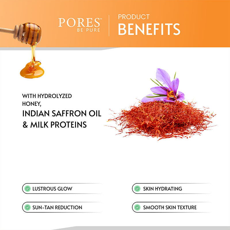 Pores Be Pure Saffron Glow Bright Face Wash With Honey