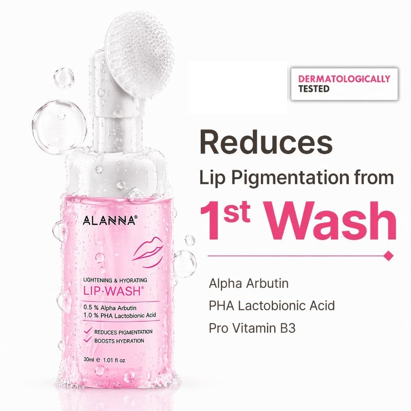 ALANNA Lip Wash Lip Brightening, Lip Cleanser, For Dark & Dry Pigmented Lips For Women