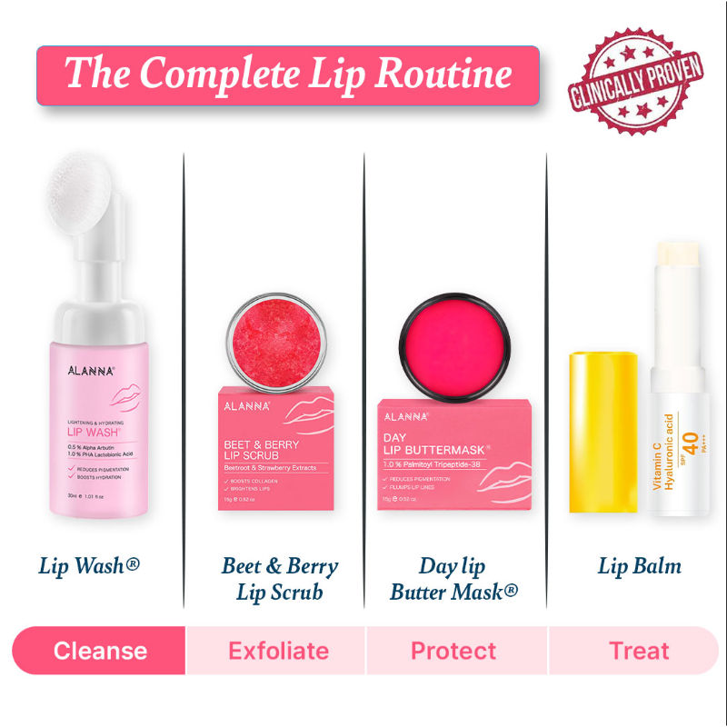 ALANNA Lip Wash Lip Brightening, Lip Cleanser, For Dark & Dry Pigmented Lips For Women
