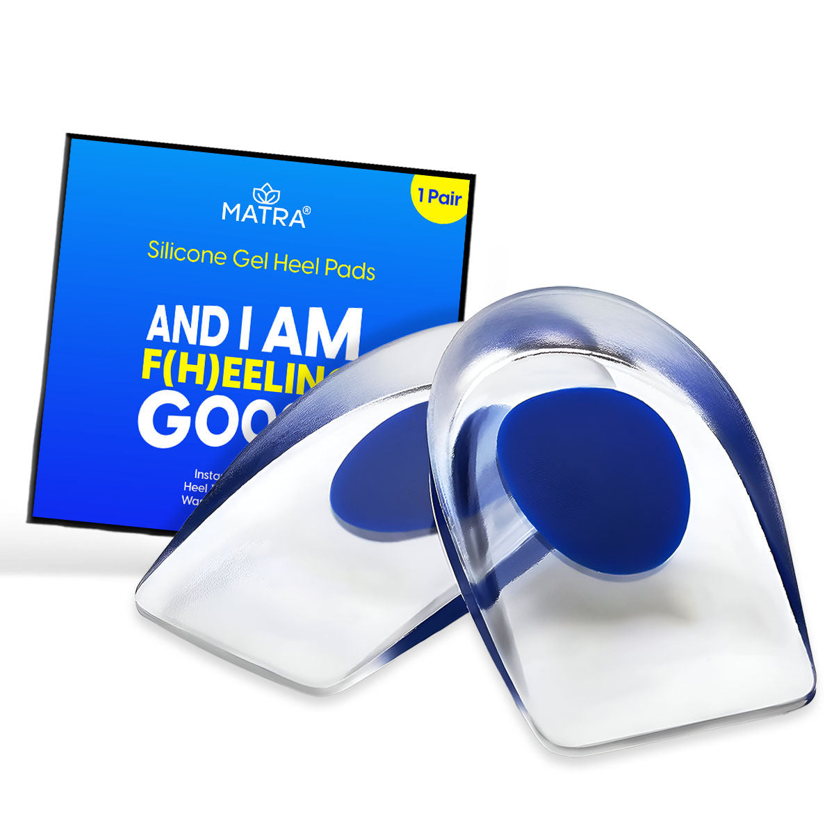 Matra Silicone Gel Heel Pads Cushion Cup Insoles for Pain Relief, Heel Support, Shoe Inserts (1 Pair)
