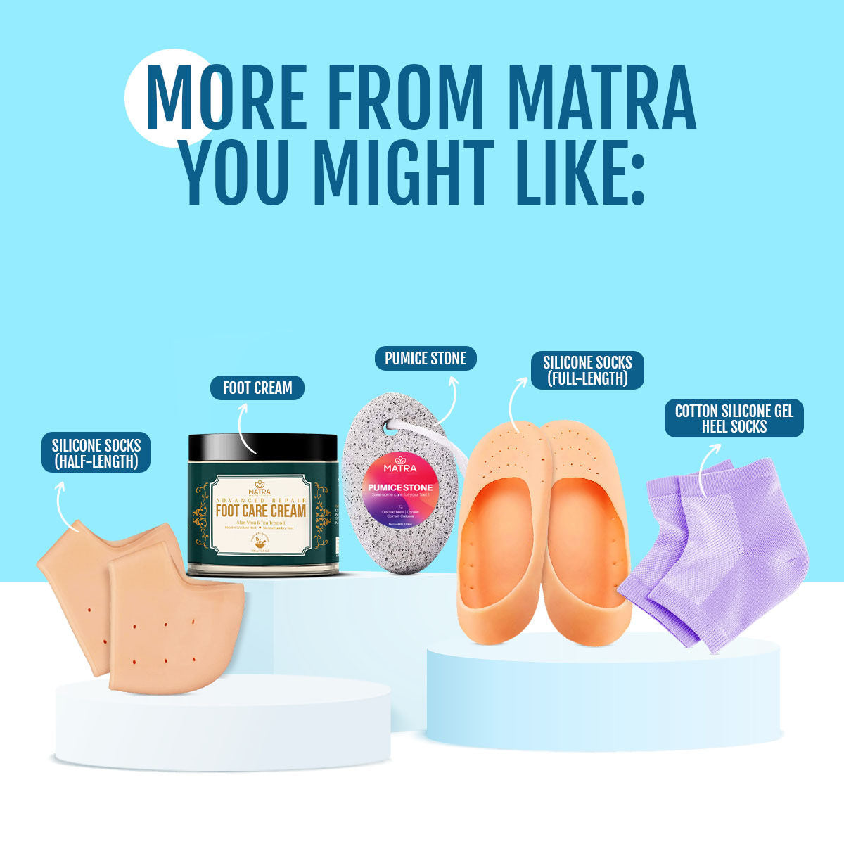 Matra Silicone Gel Heel Pads Cushion Cup Insoles for Pain Relief, Heel Support, Shoe Inserts (1 Pair)