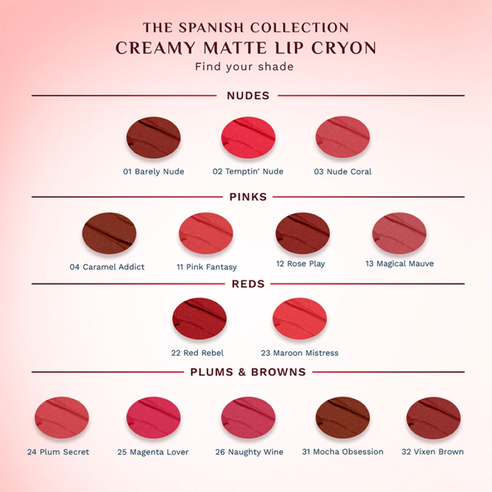 Pilgrim The Spanish Collection Matte Me Up Lip Crayon