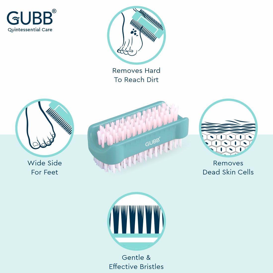 GUBB 2 In 1 Nail Cum Foot Cleaning Brush