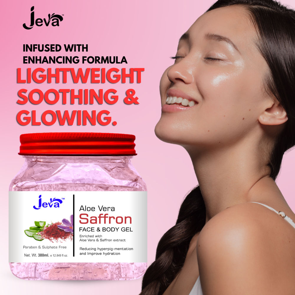 Jeva Aloe Vera Gel with Saffron - Hydrating, Brightening & Skin Revitalizing Care