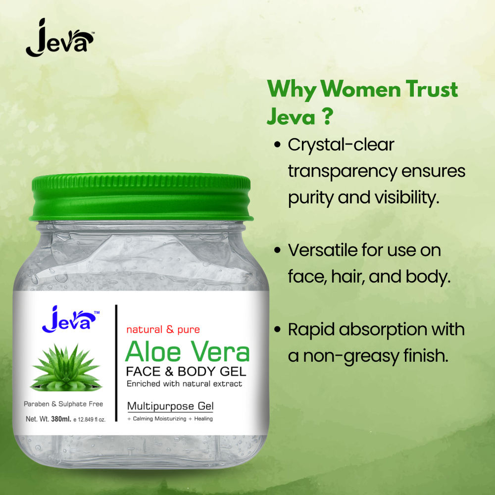 Jeva Aloe Vera Gel - Hydrating & Revitalizing Care for Young, Radiant Skin & Hair