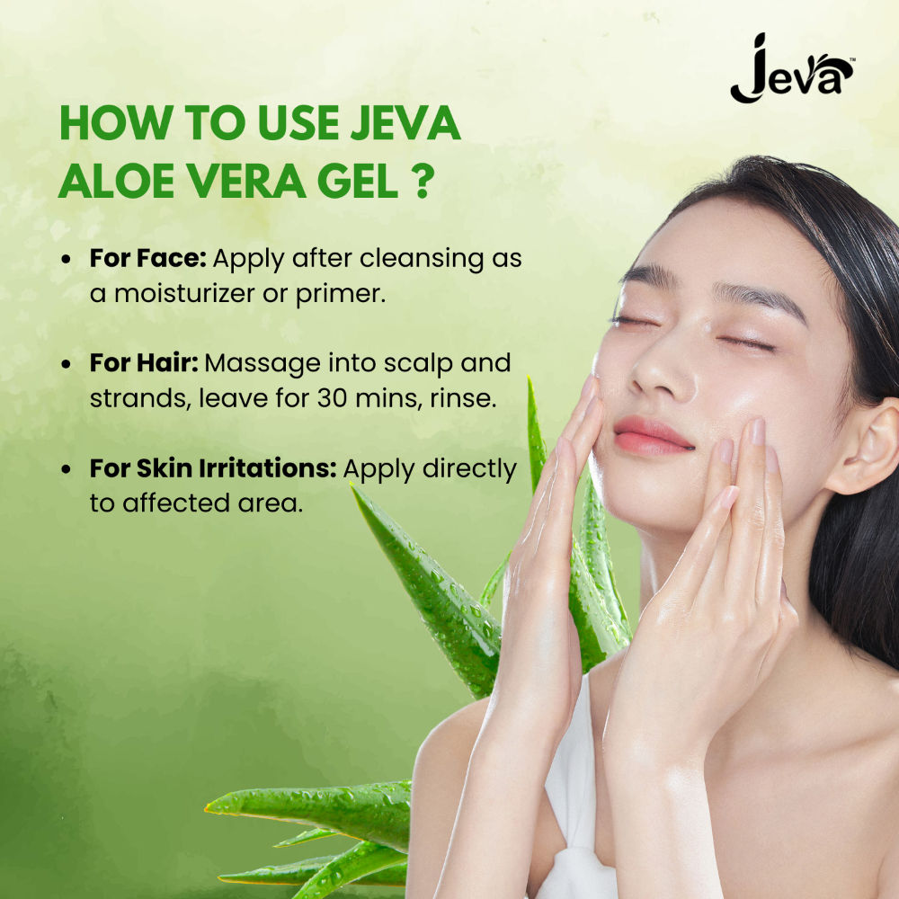 Jeva Aloe Vera Gel - Hydrating & Revitalizing Care for Young, Radiant Skin & Hair