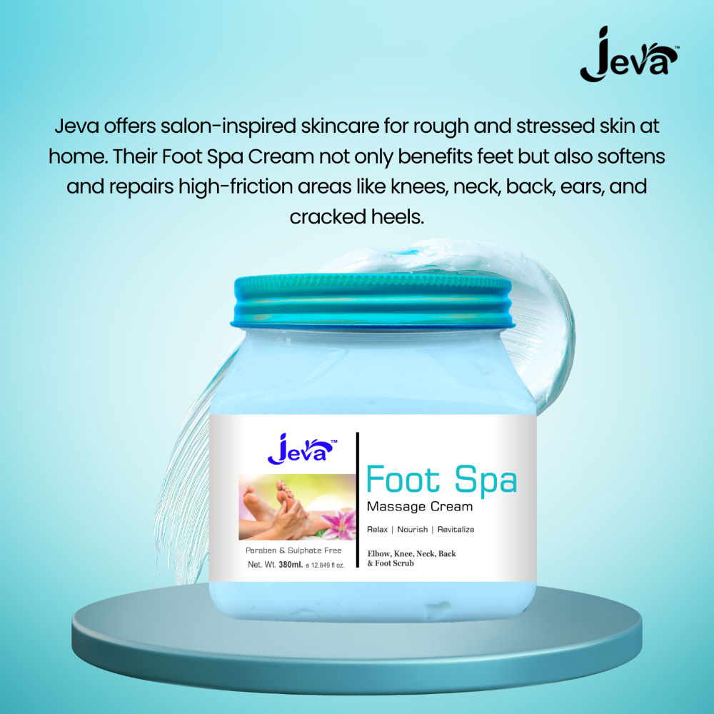 Jeva Foot Spa Cream - Deep Moisturizing & Softening Gel for Elbows, Knees & Feet
