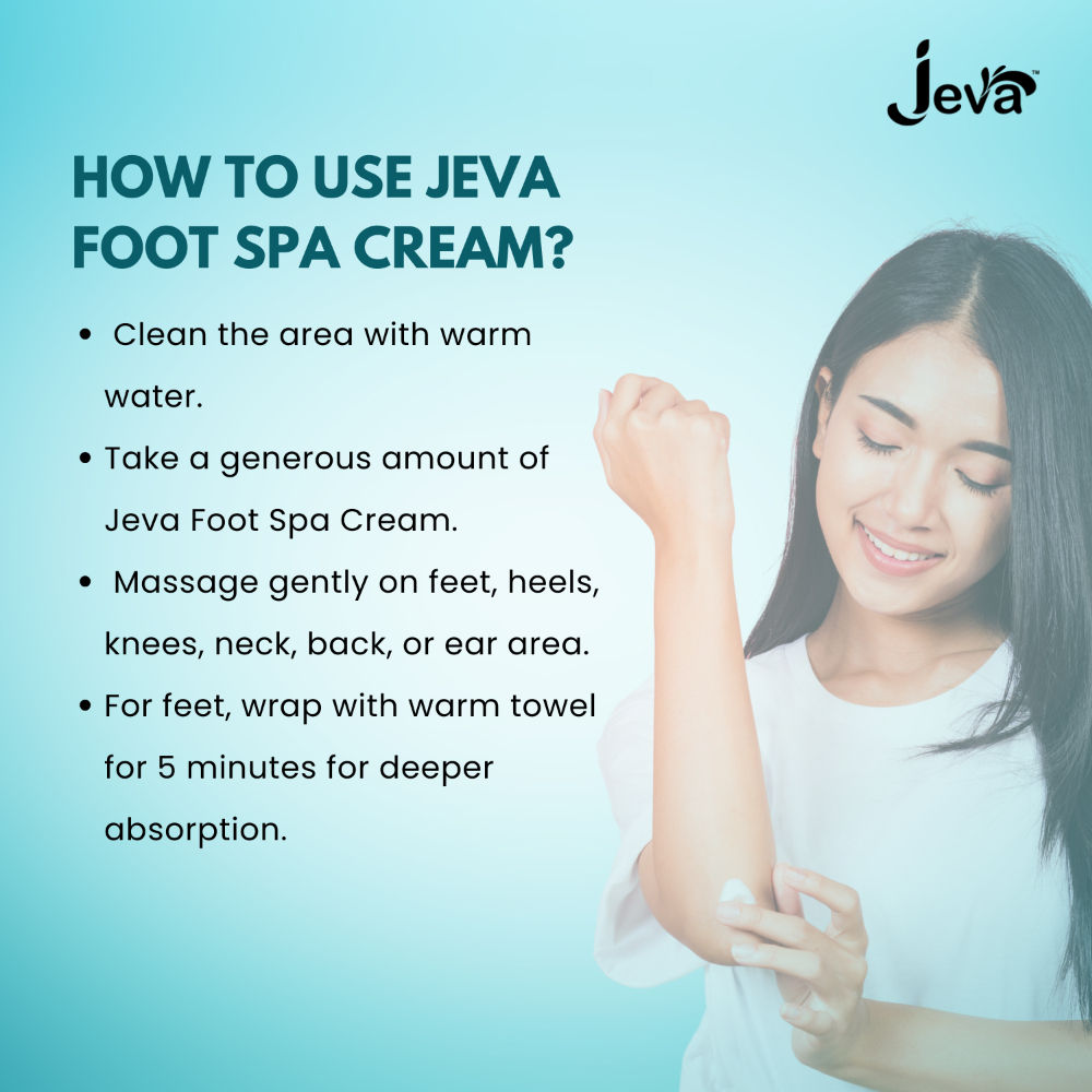 Jeva Foot Spa Cream - Deep Moisturizing & Softening Gel for Elbows, Knees & Feet