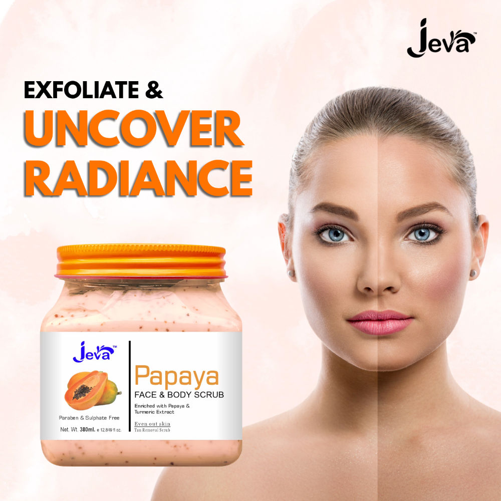 Jeva Papaya Tan Removal Scrub - Brightening & Smoothening