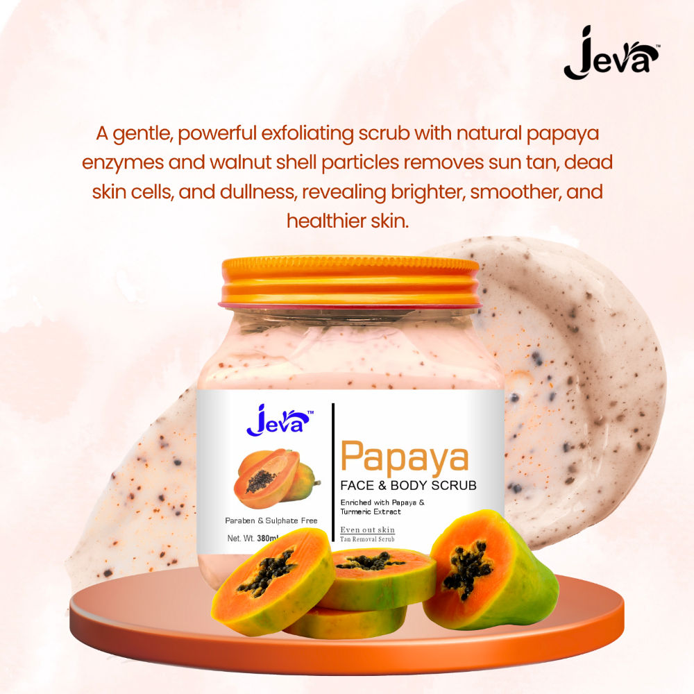 Jeva Papaya Tan Removal Scrub - Brightening & Smoothening