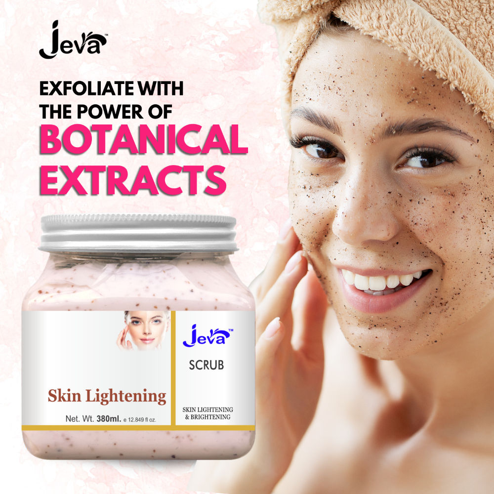 Jeva Skin Lightening Scrub Face & Body Exfoliates, Removes Dead Skin Cells & Enhances Glow