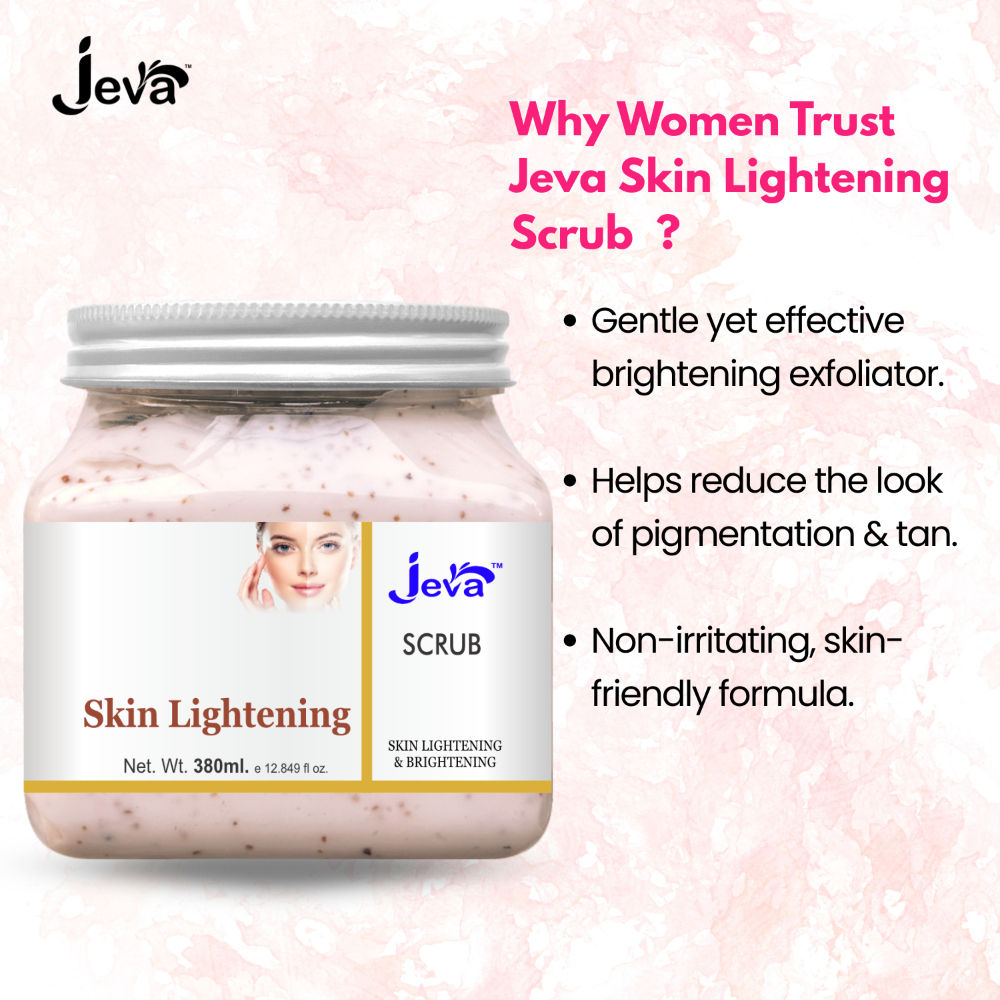 Jeva Skin Lightening Scrub Face & Body Exfoliates, Removes Dead Skin Cells & Enhances Glow