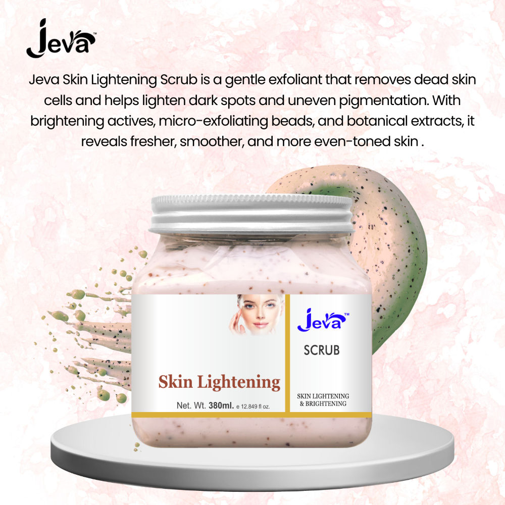 Jeva Skin Lightening Scrub Face & Body Exfoliates, Removes Dead Skin Cells & Enhances Glow