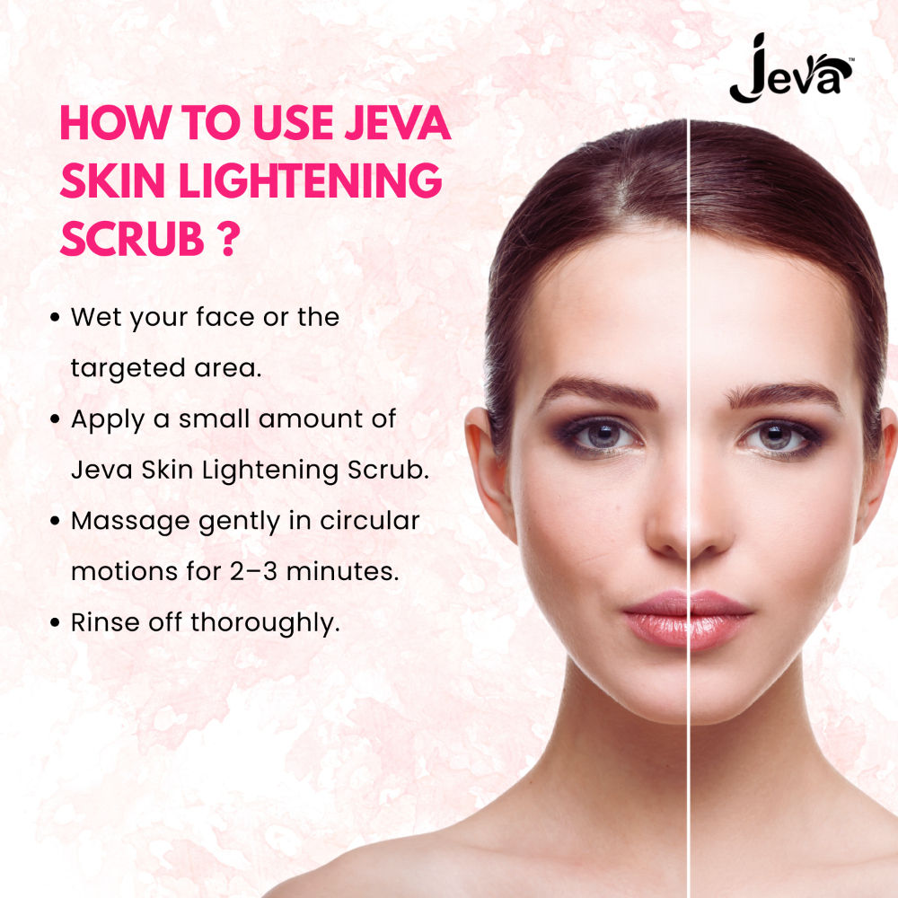 Jeva Skin Lightening Scrub Face & Body Exfoliates, Removes Dead Skin Cells & Enhances Glow
