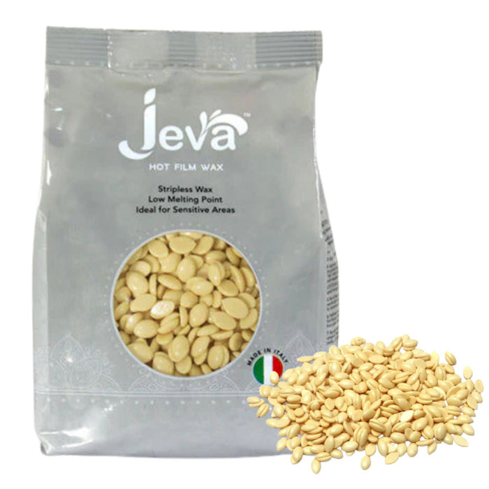 Jeva Hot Film Wax Natural Stripless Hard Wax Beads for Smooth Hair Removal Face & Body 500g