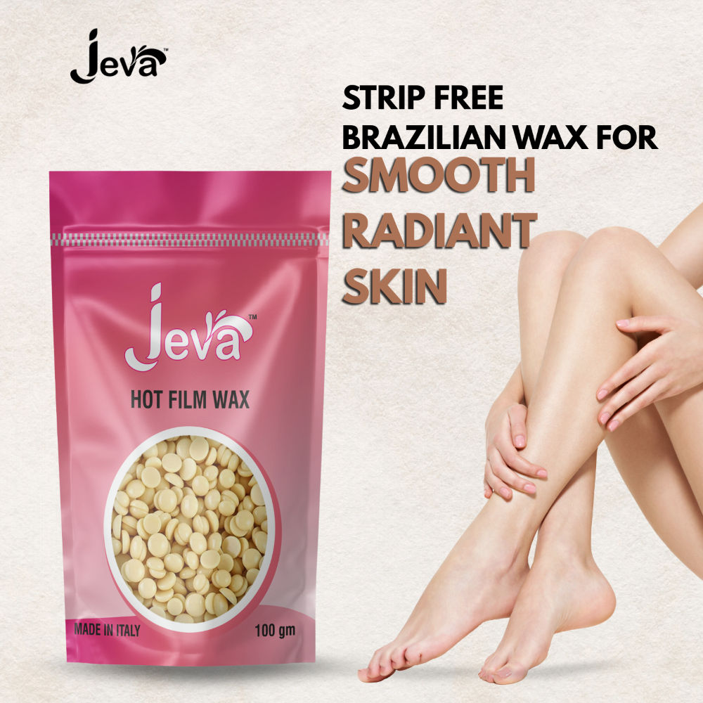 Jeva Hot Film Wax Natural Stripless Hard Wax Beads for Smooth Hair Removal Face & Body 100g