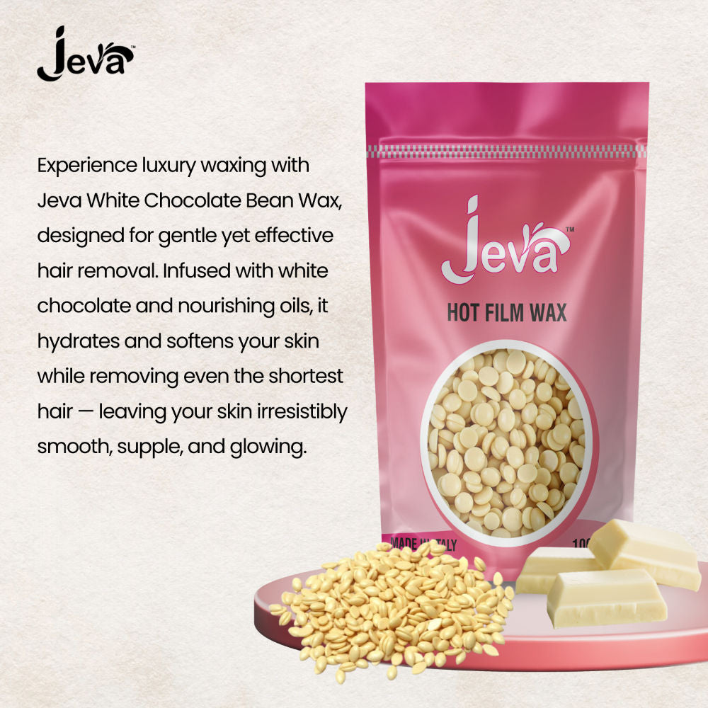 Jeva Hot Film Wax Natural Stripless Hard Wax Beads for Smooth Hair Removal Face & Body 100g