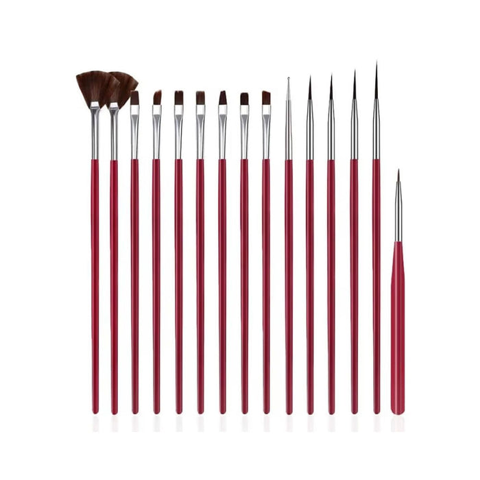 Gorgio Professional Nail Art Brush Set 0f 15 - GPCA0018 (Colour/ Shape May Vary)