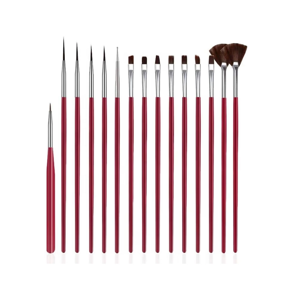 Gorgio Professional Nail Art Brush Set 0f 15 - GPCA0018 (Colour/ Shape May Vary)