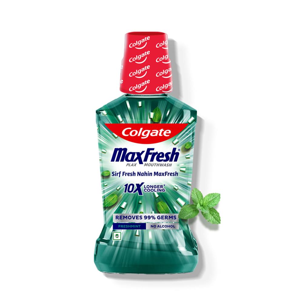 Colgate Maxfresh Plax Antibacterial Mouthwash, Fresh Mint