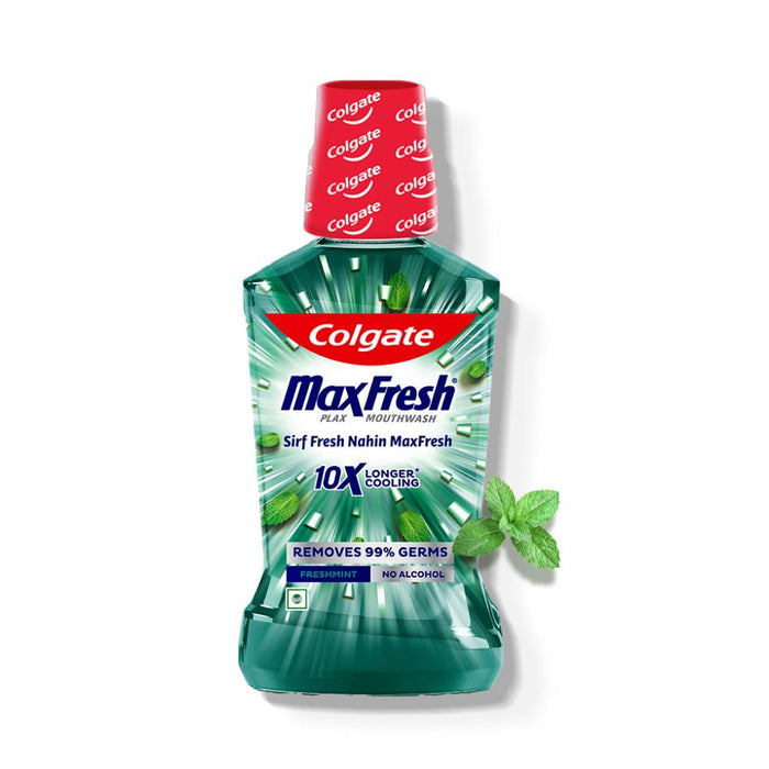 Colgate Maxfresh Plax Antibacterial Mouthwash, Fresh Mint