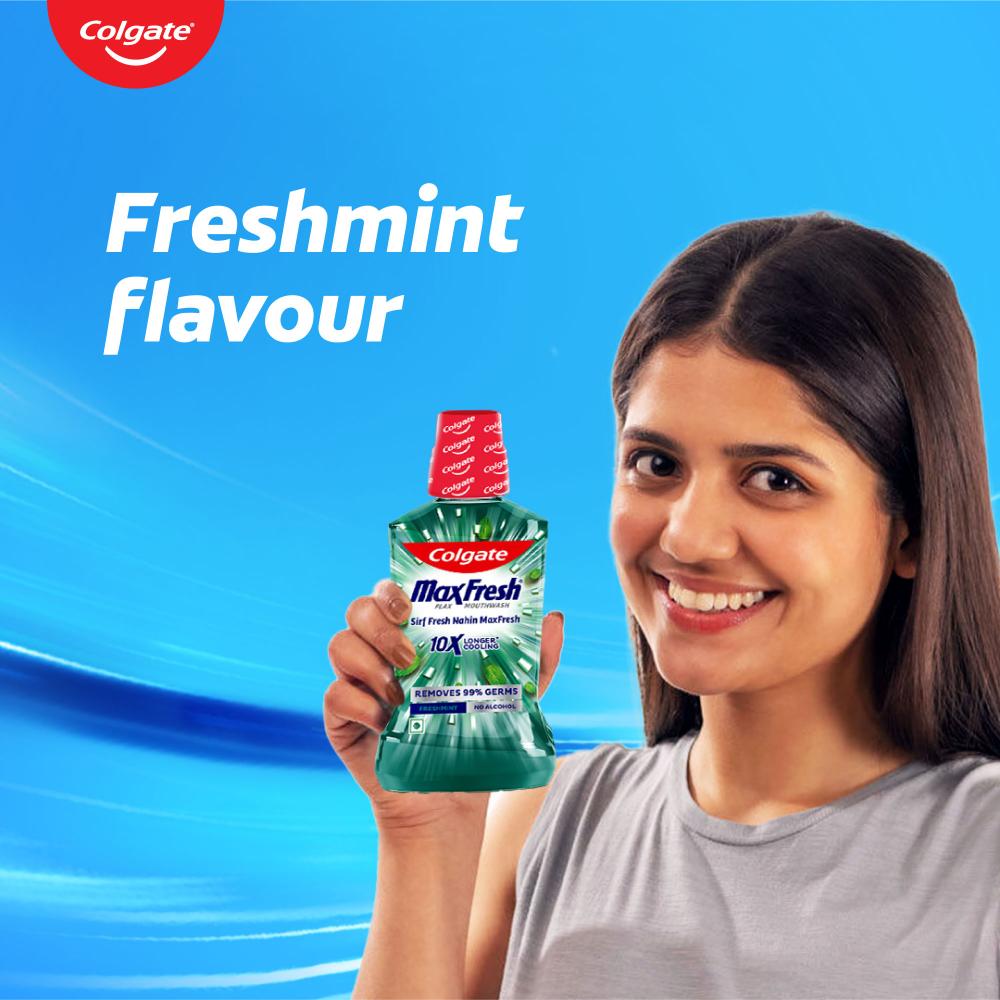 Colgate Maxfresh Plax Antibacterial Mouthwash, Fresh Mint