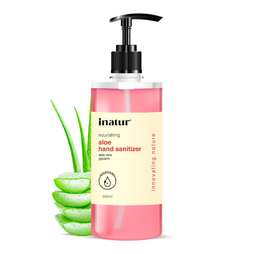 inatur Hand Sanitizer Gel With 85% Alcohol & Aloe Vera, Kills 99.9% Germs, Gentle & Kids Safe