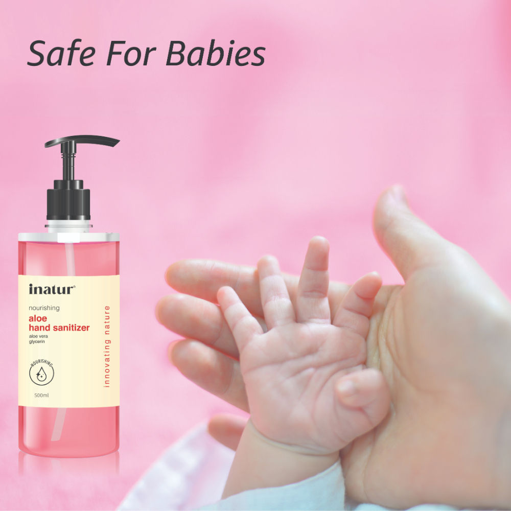 inatur Hand Sanitizer Gel With 85% Alcohol & Aloe Vera, Kills 99.9% Germs, Gentle & Kids Safe