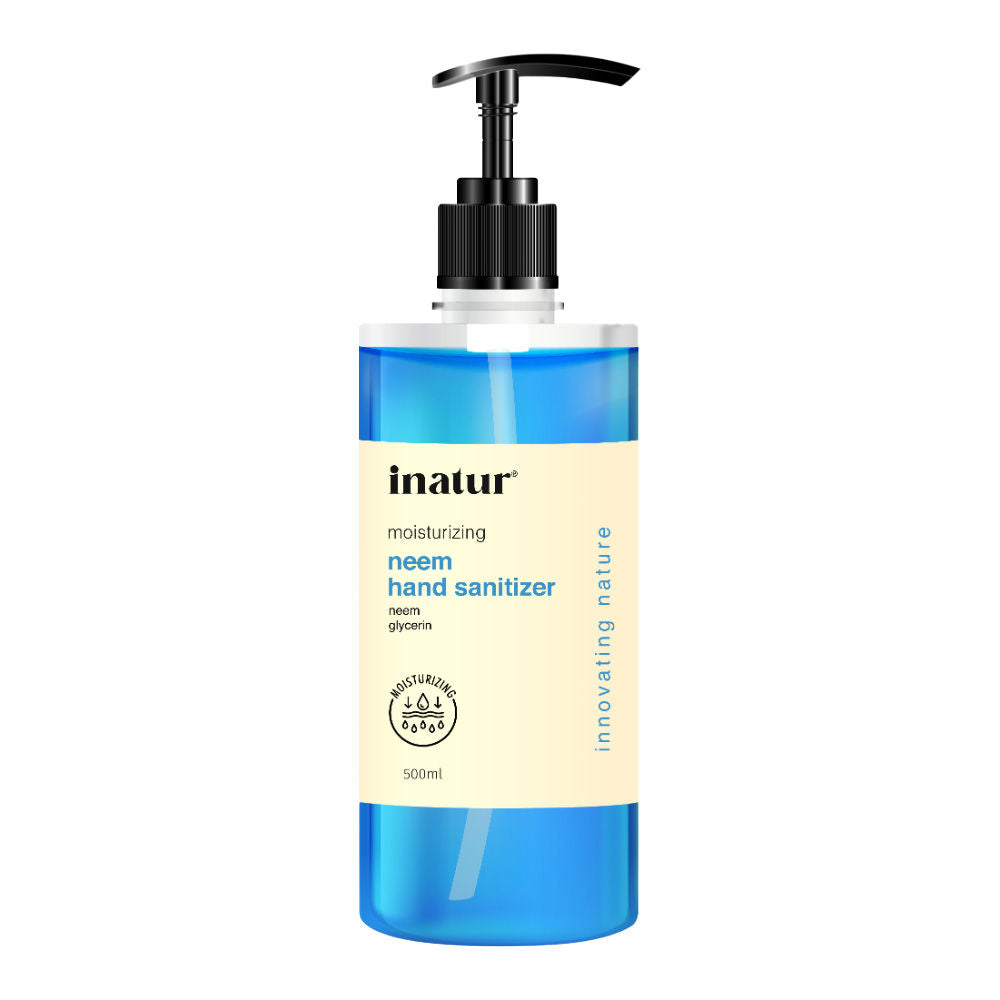 inatur Hand Sanitizer Gel With 85% Alcohol, Neem & Glycerin, Kills 99.9% Germs & Quick-Dry, Kids Safe