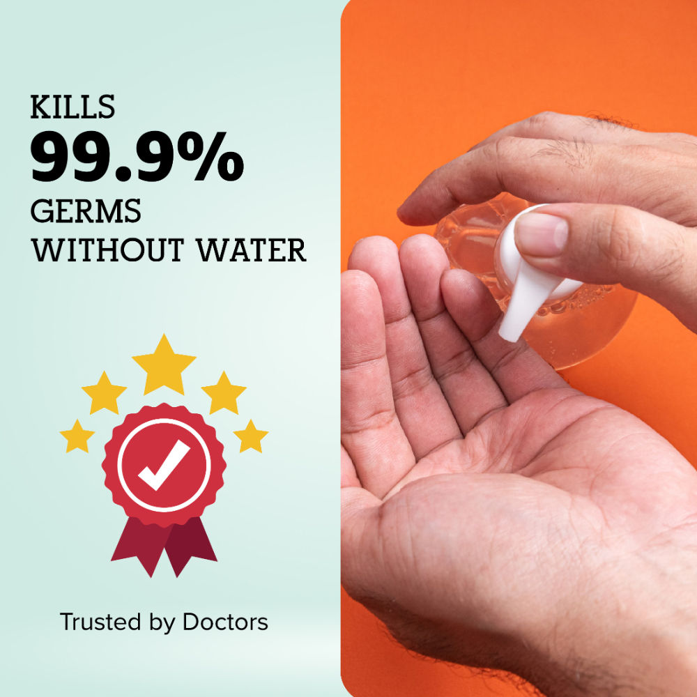 inatur Hand Sanitizer Gel With 85% Alcohol, Neem & Glycerin, Kills 99.9% Germs & Quick-Dry, Kids Safe